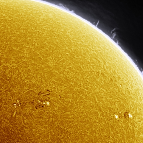 01月02日の太陽 Ha 擬似カラー版