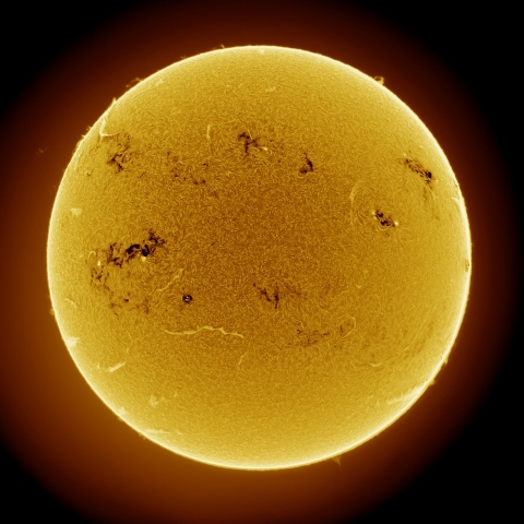 02月12日の太陽 Ha 擬似カラー版