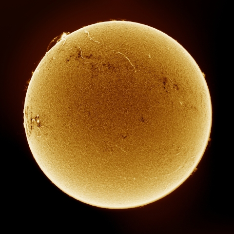 03月19日の太陽 Ha 擬似カラー版