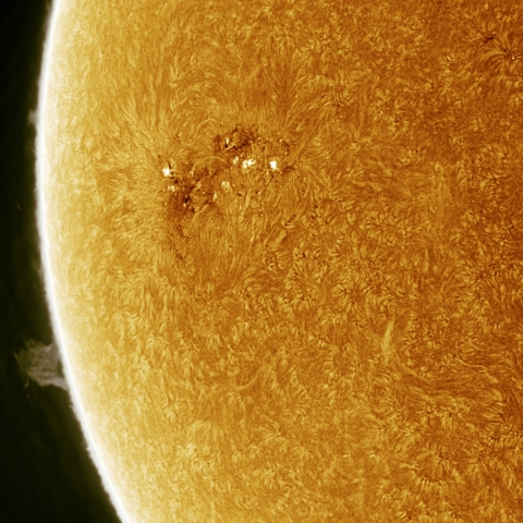 04月09日の太陽 Ha 擬似カラー版