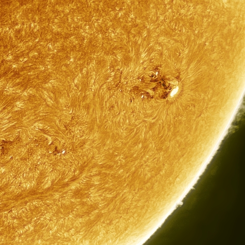 04月16日の太陽 Ha 擬似カラー版