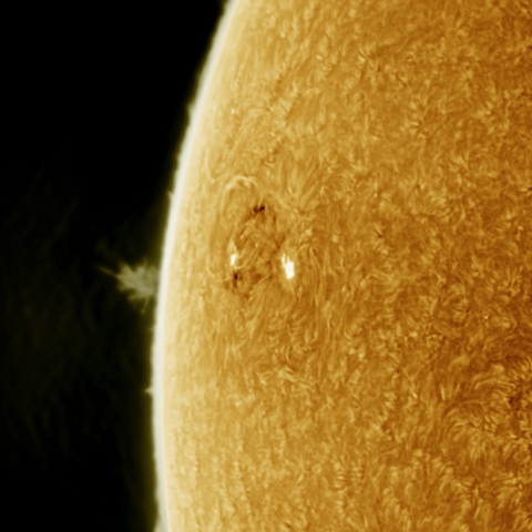 04月22日の太陽 Ha 擬似カラー版