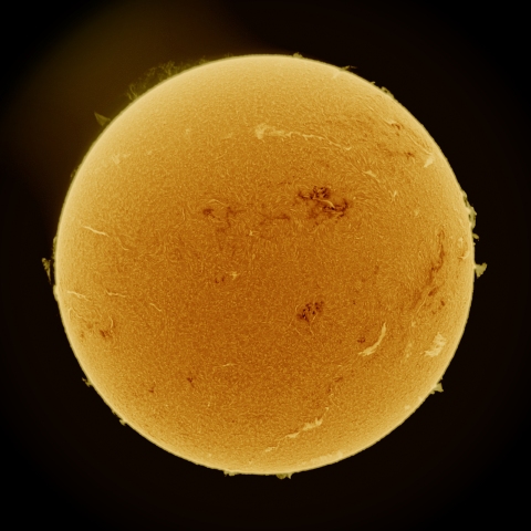 10月07日の太陽 Ha 擬似カラー版