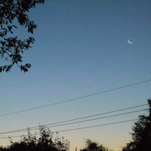 月齢27.6の地球照と金星