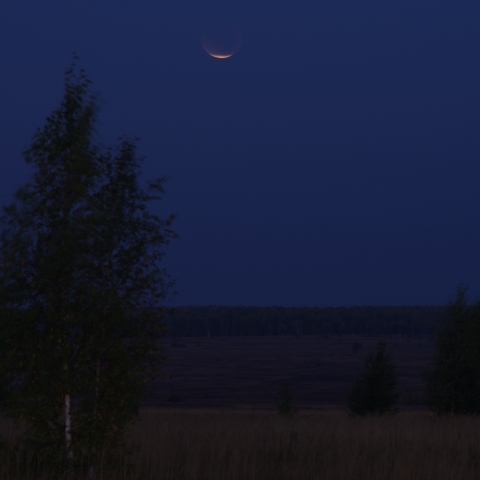 皆既食前のスーパームーン