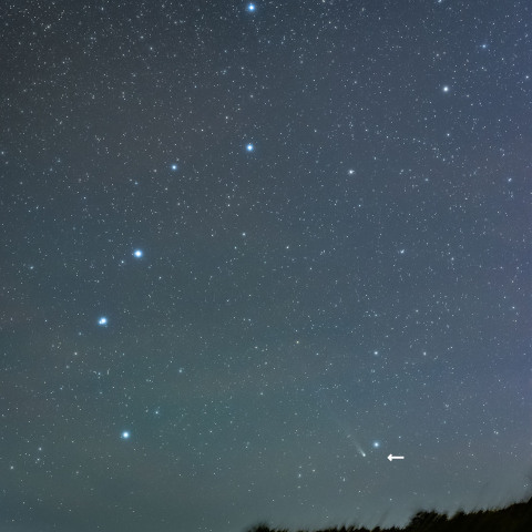 北斗七星とレモン彗星