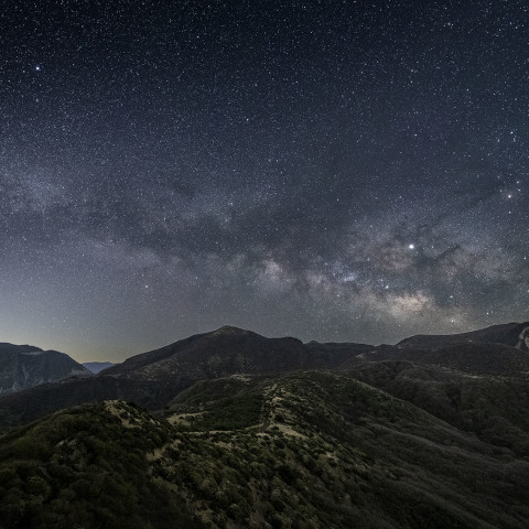 九重連山と銀河