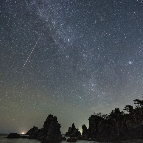 流星と秋の銀河