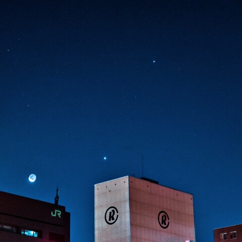 月、金星、木星の大接近