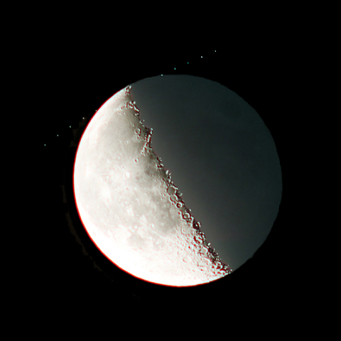 今夜(5/03)の月によるνAqrの食。