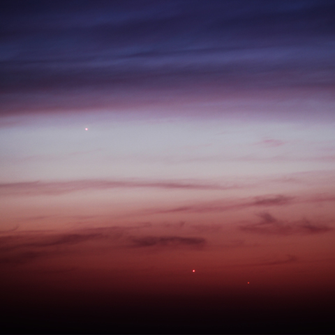 今夜(5/23)の木星・金星・水星の3惑星の集合