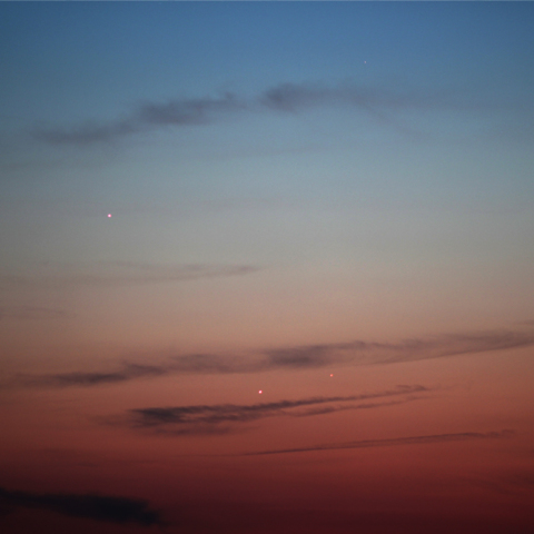 今夜(5/24)の木星・金星・水星の3惑星の集合