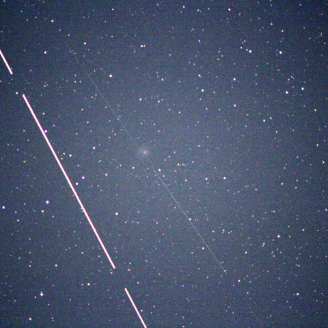 今夜(6/16)の陸域観測技術衛星だいち（ALOS）とM101