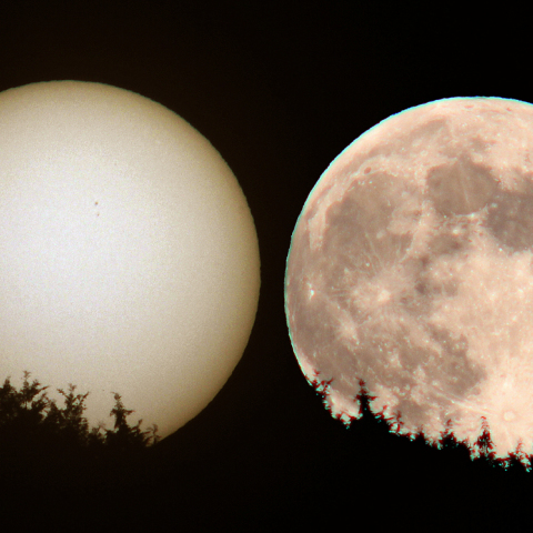 中秋の名月(9/19)の月の出と彼岸の入り(9/20)の日の出