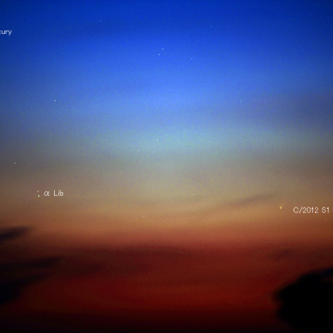 11/24のアイソン彗星と水星