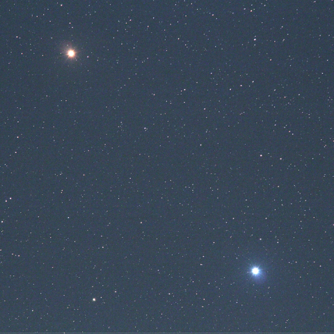 冬至の日の火星と真珠星(スピカ)