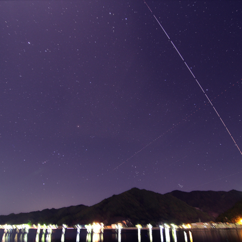 4/17のISSと冬のダイヤモンド