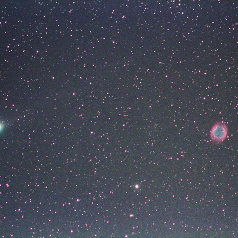 6/3のパンスターズ彗星と螺旋星雲