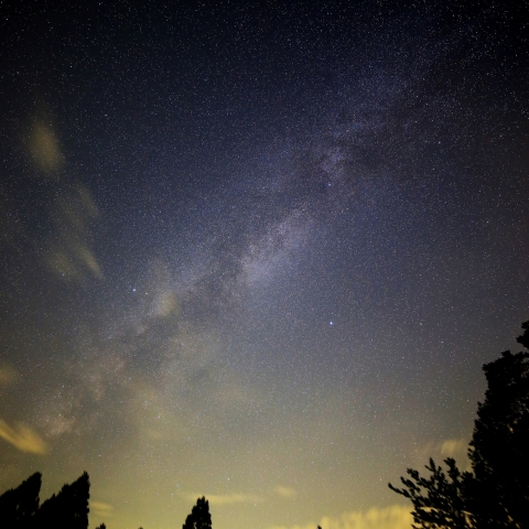 夏の天の川と大三角