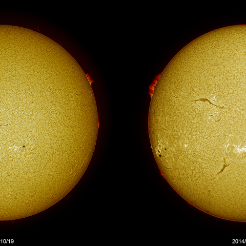 巨大黒点の出現と再出現