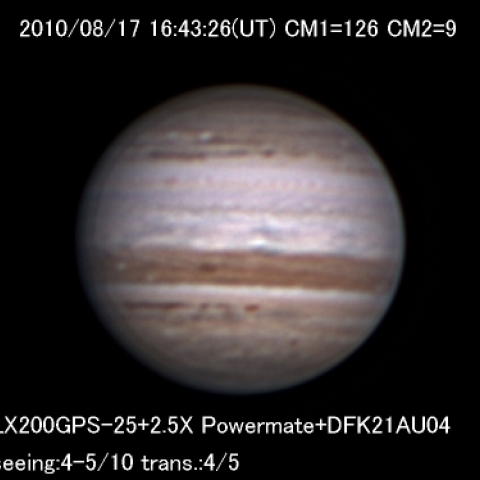 少し強調した木星