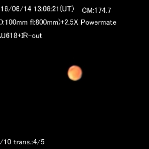 部屋の中からの火星