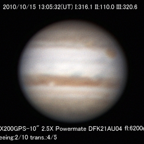 ジェット気流下の木星