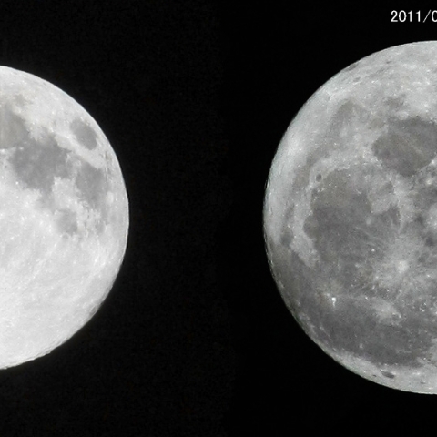 大きさの違う満月