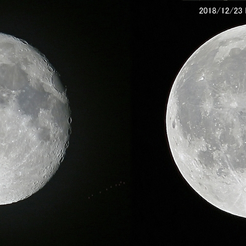 2018年の最小の直径の月と最大の直径の月