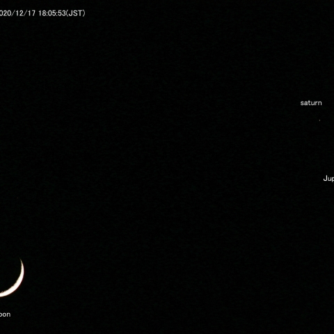 月と木星と土星の接近