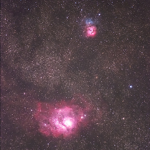 M8 干潟星雲とM20 三裂星雲