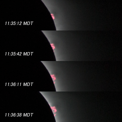 北米皆既日食 プロミネンス