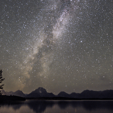 ジャクソン湖に沈む天の川
