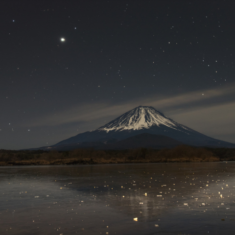 富士と火星木星の大接近