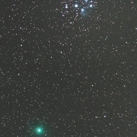 昴に接近するウィルタネン彗星