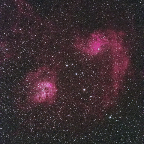 IC405 勾玉星雲とIC410 おたまじゃくし星雲