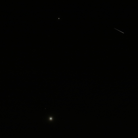金星火星木星と流れ星