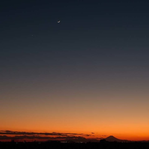 月・金星・富士山