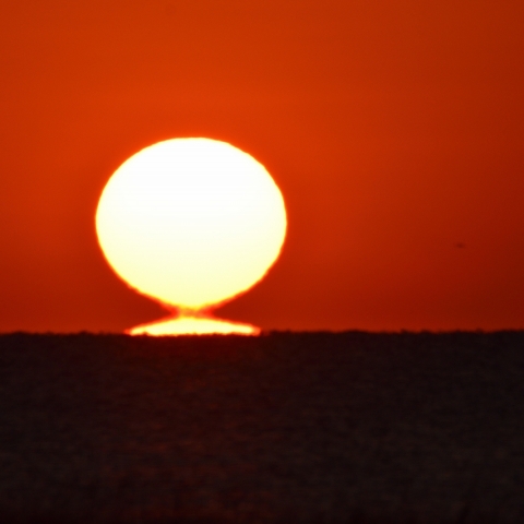 日本海に沈むだるま太陽-2