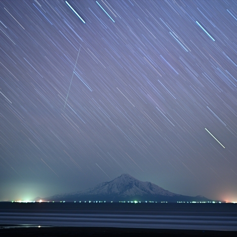 西天の日周運動と流星