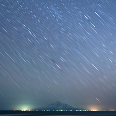 利尻富士に見る西天の日周運動