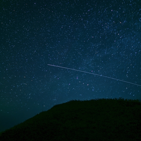 カシオペア座を通過のISS