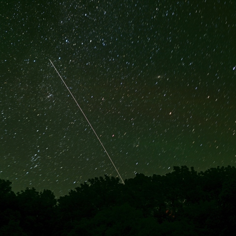 秋の星座たちとISS