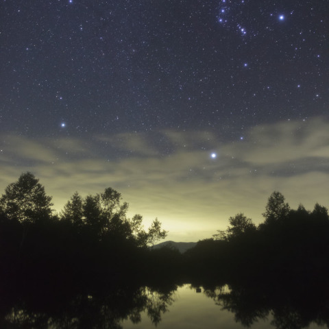 昇って来た冬の大三角
