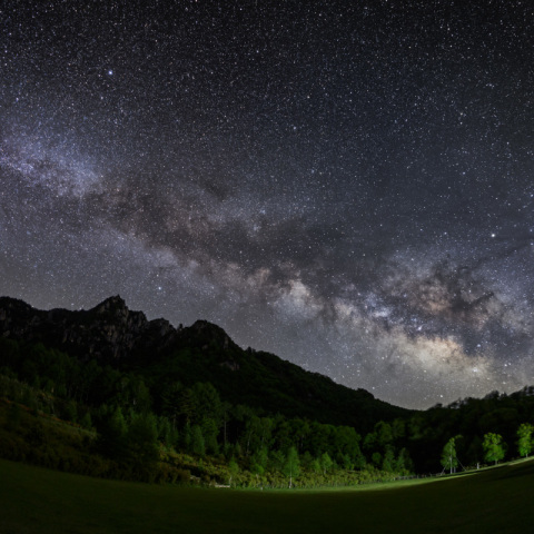 昇ってきた夏の銀河（天の川）