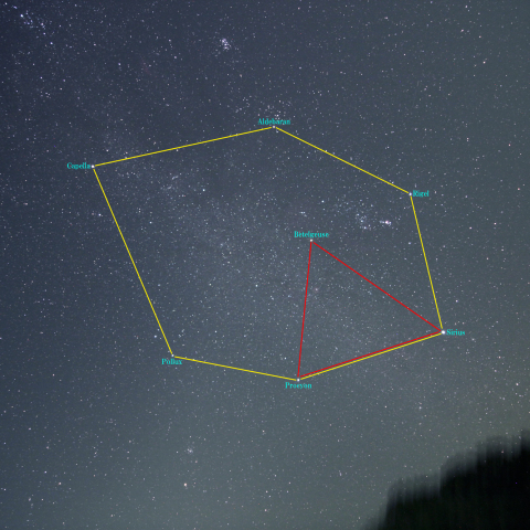 冬の大六角形（ダイヤモンド）