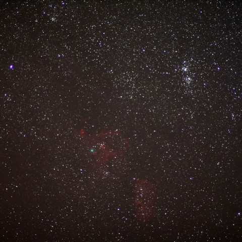 ハート星雲の中のジャック彗星