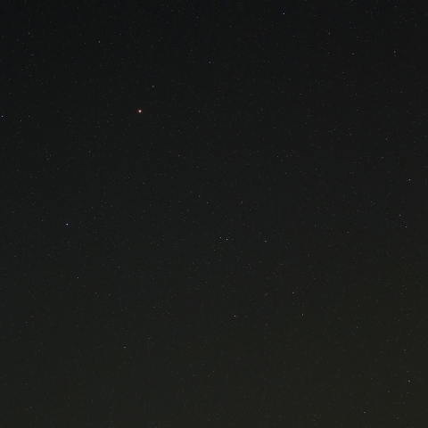 春宵に輝く火星とおとめ・からす