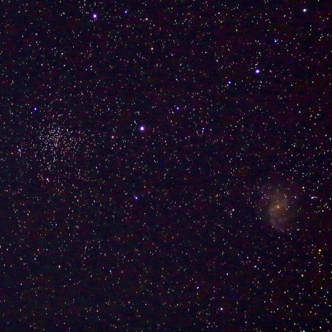 ケフェウス花火銀河NGC6946と散開星団NGC6939