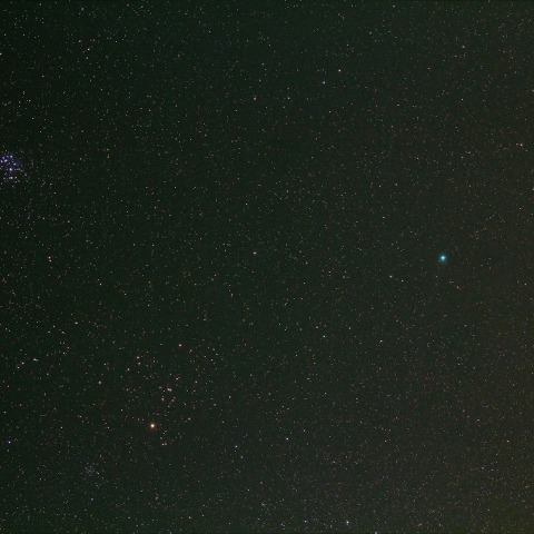 プレアデス星団・ヒアデス星団とラブジョイ彗星(1/10)